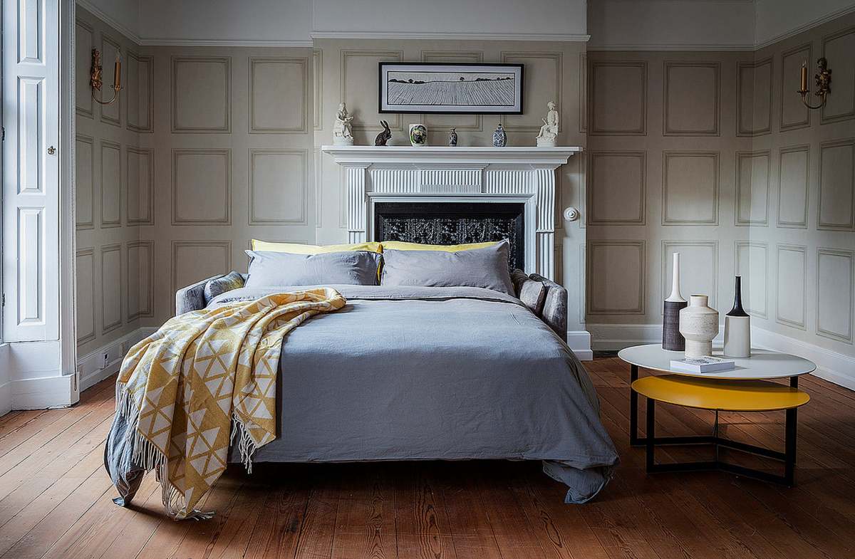 milano sofa bed in grey color